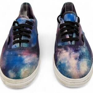 VANS Cosmic Galaxy Sneaker Off The Wall Canvas Lace Shoes Purple YTH/Men 3.5 W5
